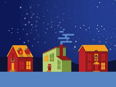 Holiday Homes christmas holiday homes house snow stars wreath