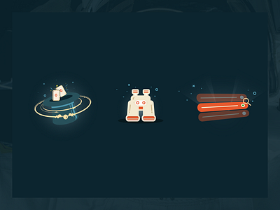 Illustrations for a 'Twitter trending Startup'! app art deco desktop hipster icons illustrations retro space spaceship