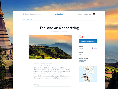 Lonely Planet - Points of interest detail lonely planet page travel ui
