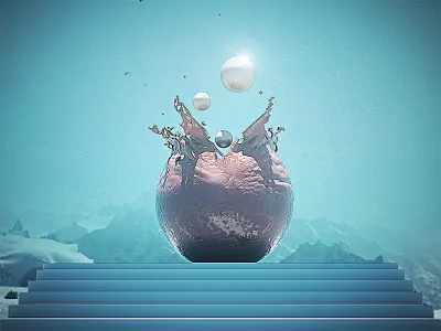 Torn orb 3d abstract cinema4d daily glow octane orb render scoff substance