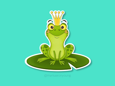 The Frog Prince Sticker animal cartoon childrens book cute fairy tale frog illustration prince story