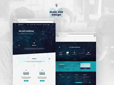 webdesign for marketing research agency agency blue connection dots lines neurons research responsive web wedesign www
