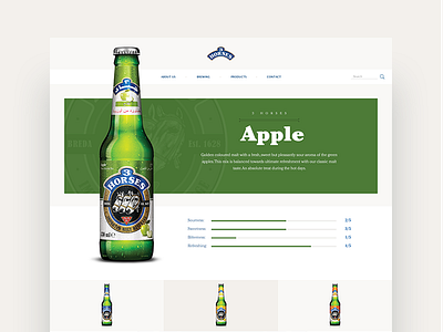 3 Horses Beer website 3 horses beer green interface portfolio site ui ux web website