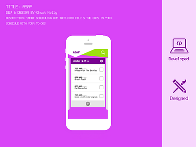 ASAP mobile purple schedule todo ui uix