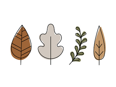 Little Leaves fall halloween illustration leaves october