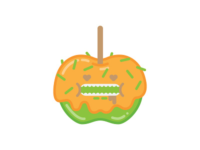 Carmel Apple autumn candy carmel apple vector design fall illustration