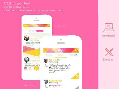 Campus Feed app college feed mobile social ui