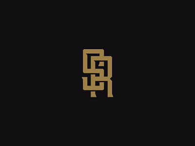 SR monogram beer black craft gold identity logo monogram steamrhino