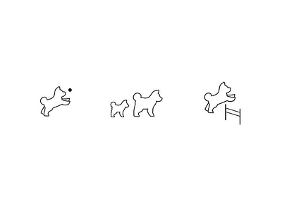 More doggie icons for Park Bark App app app icons black and white dog park dogs icons minimal park puppies shiba shiba inu app thin