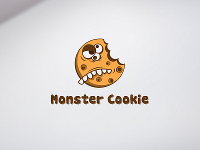 Hungry? cartoon cookie food logo modern store urban