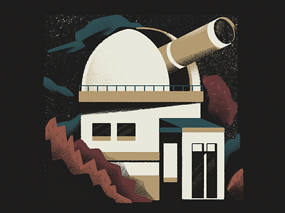 Observatory astronomy illustration observatory stars