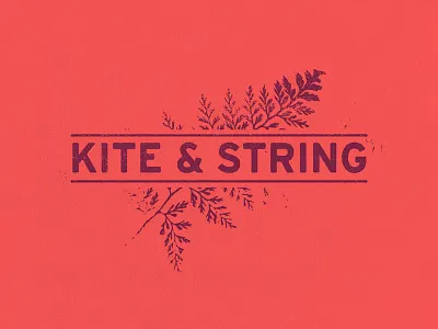 Kite & String botanical fern kite logo mark print string texture
