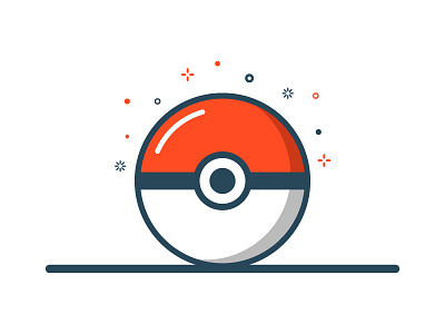 Pokemon ball. adobe ai ball flat flat illustration illustration illustrator lineart outline pokemon stroke vector