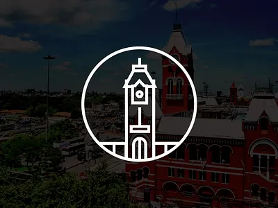 Indian city icons.. Chennai design icons illustration