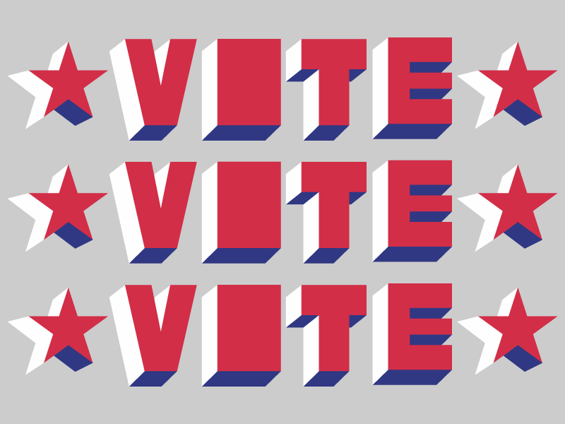 Vote 2016 election gif illustration letters type vote