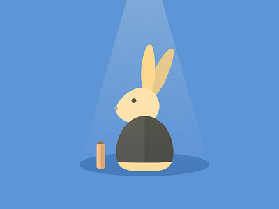 A Rabbit Waiting For The Bus brief case bunny bus bus stop case minimalist rabbit shape simple waiting