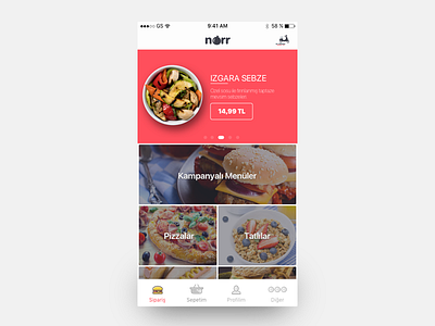 Main Page banner fast food food menu order restaurant ui ux