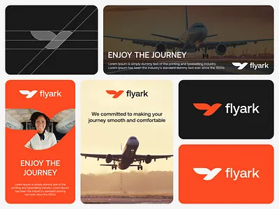 flyark - Logo Design Concept airlines airport biman bird brand identity branding concept delivery design flight fly journey lark logo logo designer modern monogram tour travel