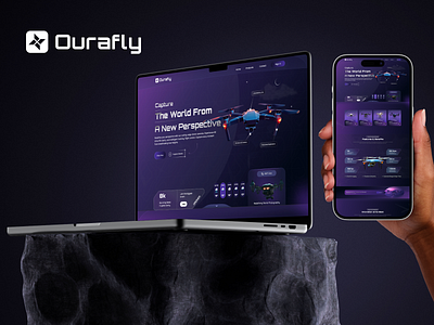 UX/UI Web Design - Ourafly drone landing page qurafly technology ui uiux user interaction ux visual identity web design website design