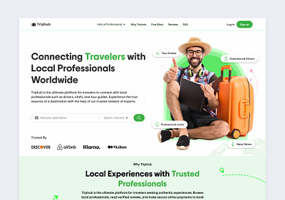 Triphub - Travel Platform Landing Page adventure booking ui booking platform ui brand identity flight booking ui hotel booking app illustration minimal travel website modern travel ui responsive travel platform tourism website ui travel agency website travel app prototype travel dashboard design travel landing page travel startup design travel website design trip planner ux vacation planner ux
