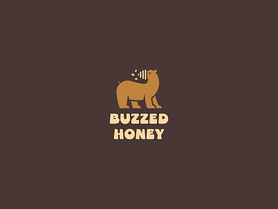 Buzzed Honey Logo Concept bear branding clean geometric hive honey logo logo design modern simple