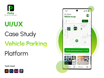 Vehicle Parking App UI/UX Casestudy app app ui car parking casestudy fiver mobile app parking ui uiux upwork ux vehicle parking