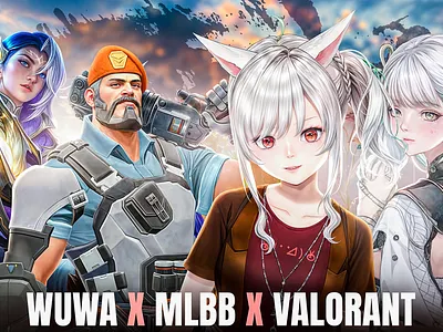 Crossover Creativity: MLBB, Valorant, and WuWa in Action!! branding graphic design motion graphics thumbnails