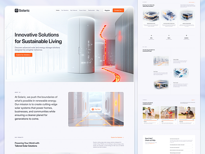 Solar Energy Landing Page Web Design 🌞 battery storage climate tech energy efficiency energy innovation futuristic ui green energy landing page minimalist design product design renewable energy smart technology solar energy solar tech sustainability sustainable living ui design user experience ux design web design web ui
