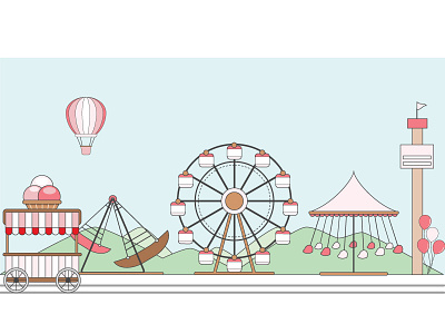 Exploration - Amusement Park dribbble funny icecream icon illustration minimal nature park ride ui ux visual