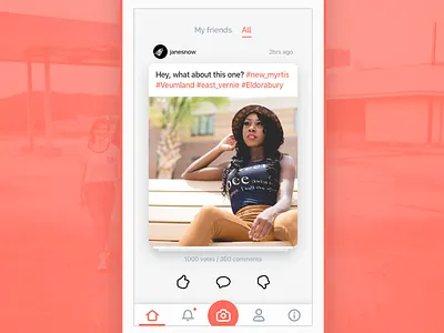 Feed screen cards clothes fashion icons illustrations ios outfit photo selfie slides social