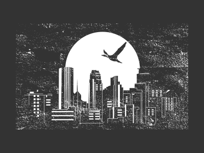 City At Night architecture bird city goose landscape moon night skyline urban