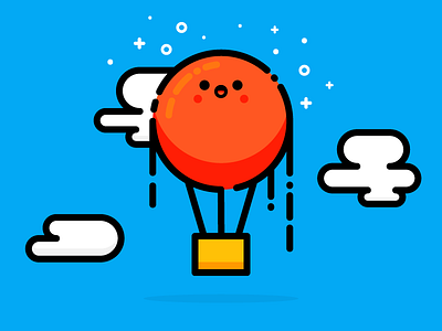 I believe I can fly ! ballon cloud cut dirigible fly icon identity vector