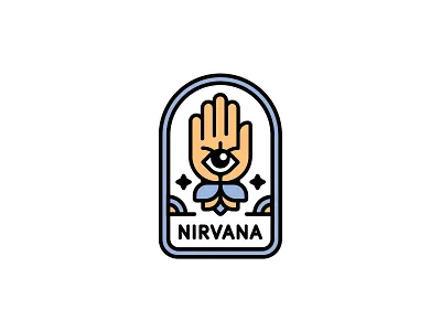 Nirvana badges clean illustration line line art logo logotype mark nirvana vector