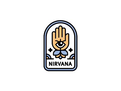 Nirvana badges clean illustration line line art logo logotype mark nirvana vector