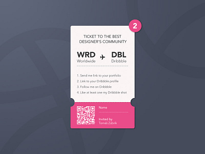 Dribbble Invitation 2 dribbble invitation invite tomas two zubrik