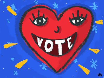 Go Vote! elections heart illustration vote