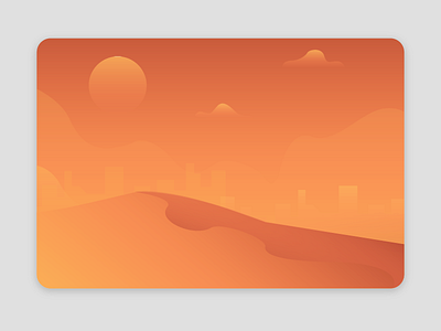Desert card card desert dribbble gradient landscape minimal sun