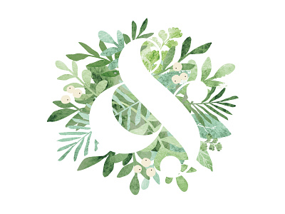 Leafy Ampersand ampersand jwickdesign leaves organic wedding