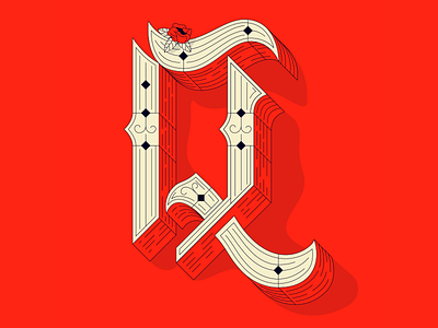 TYPEFIGHT Q color hand lettering lettering line work q rose type typefight typography