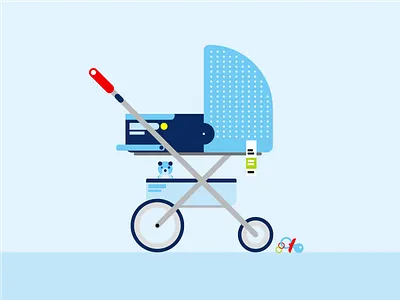 Buggy Illustration airline airplane baby baggage buggy illustration teddy