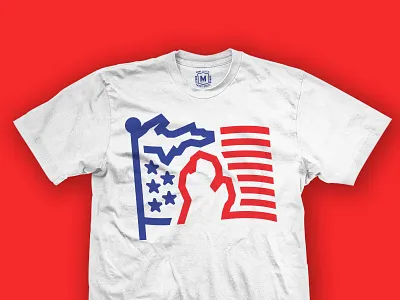 Michigan Stars & Stripes Tee flag michigan red white blue shirt usa wpa