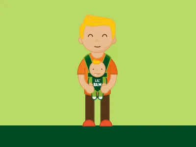 Dad Illustration baby character csu dad illustration man ram