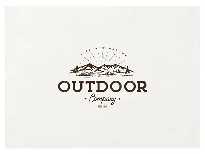 Outdoor company logo company logo mountain outdoor trees vintage