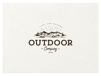 Outdoor company logo company logo mountain outdoor trees vintage