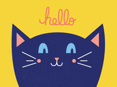 Hello Cat animal cat cute animal hello illustration meow