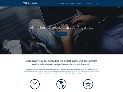 Webdevelopers - Total WordPress Theme Demo blue business corporate icons parallax portfolio template themes website wordpress