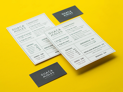 Guacamoles Menu branding business card madebyborn menu mexican print restaurant