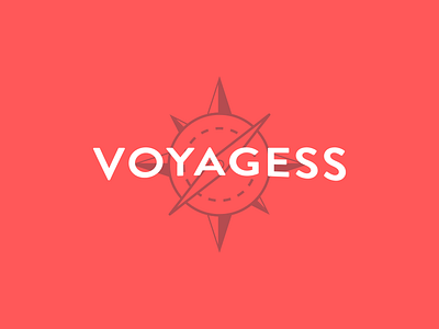 Voyagess | Logo brand branding compass flat identity logo sailing simple travel typography voyage