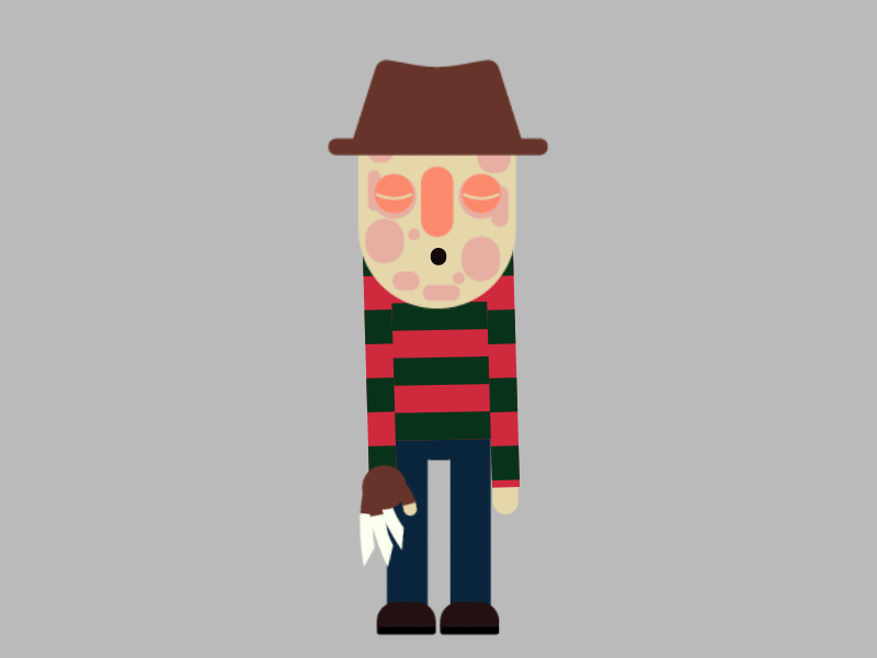 Freddy after effects animation film freddy krueger gif halloween horror illustration movie nightmare on elm street
