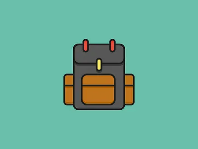 Backpack Icon - Travel Set backpack backpacker explore flat icon illustration journey kit travel vector world